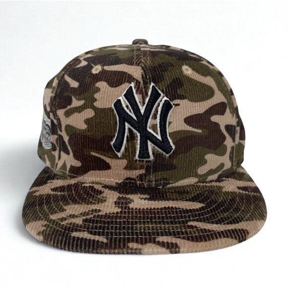 New York Yankees '08 All Star Game New Era 59FIFTY Camo Corduroy Fitted Hat Sz 8 - Picture 5 of 11